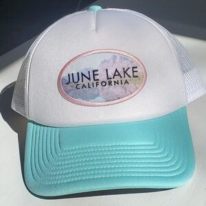 NWOT pastel June Lake CA trucker hat, adjustable, one size fits most